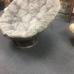 40” Ergonomic Wicker Chair - Gray