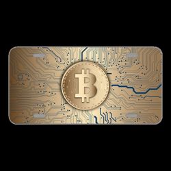 License Plare Novelty Car Front Bitcoin Currency Technology Money
