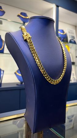 10MM Handmade Miami Cuban Link Chain 22” Gold Over Silver