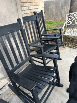 Black Wooden Rocking Chairs-Set of 3 -$48 CASH