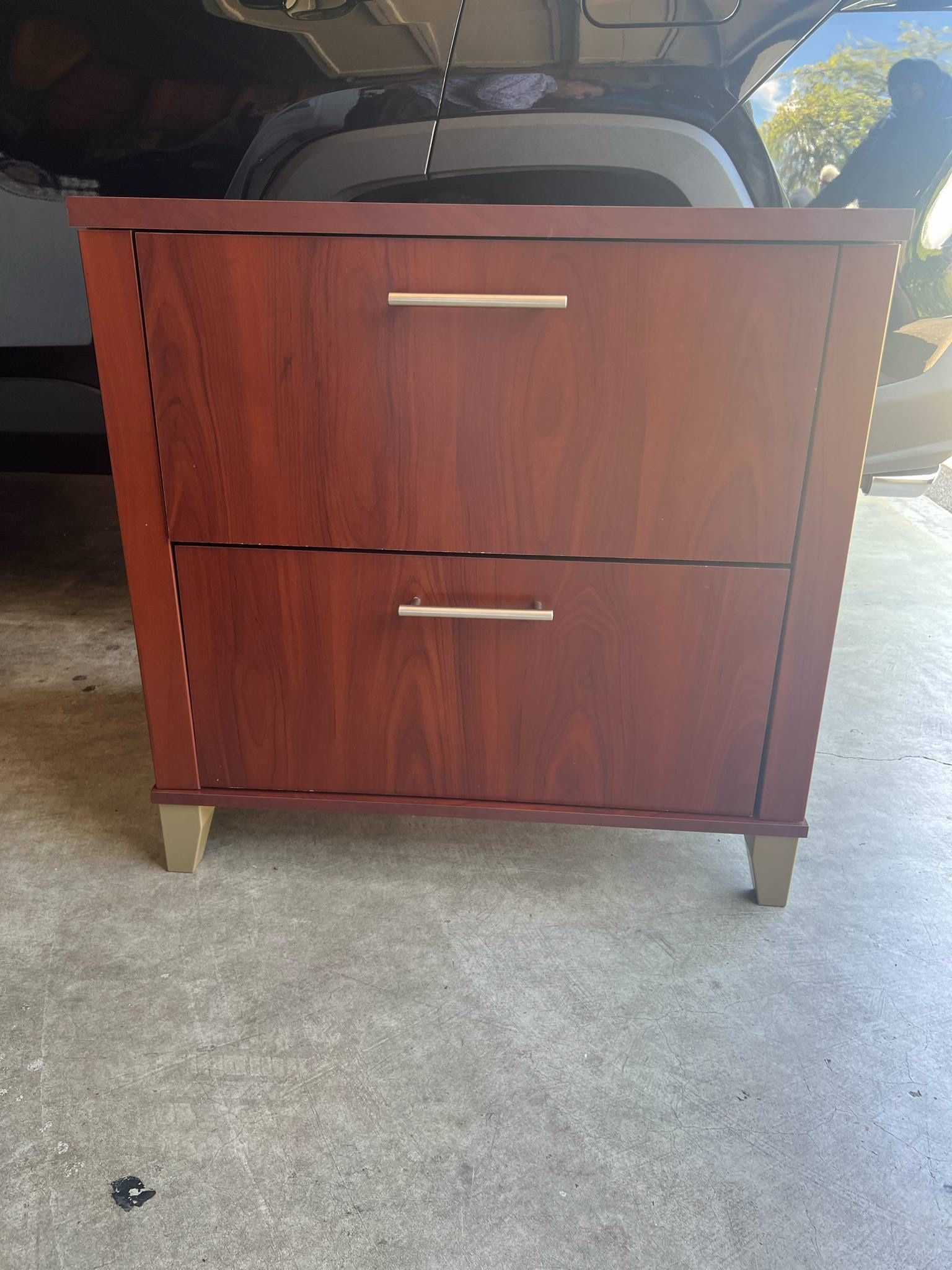 Modern Cherry Wood 2-Drawer File Cabinet / Side