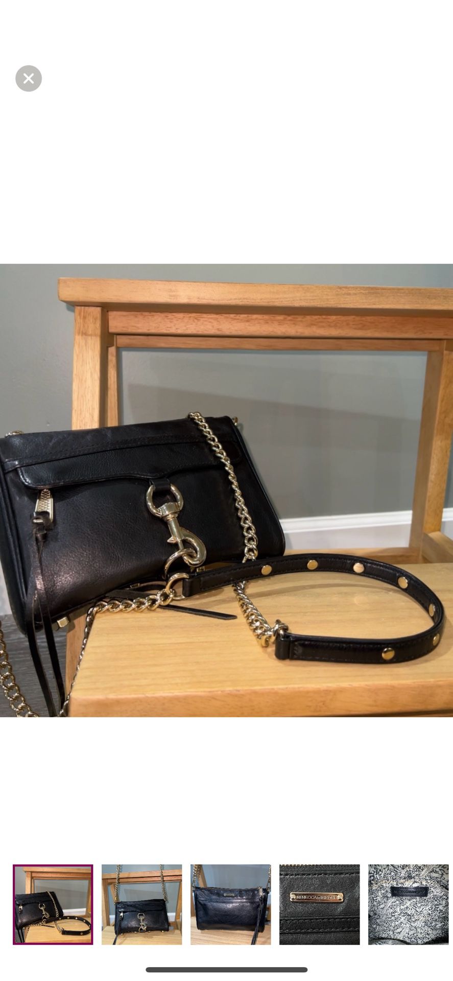 Rebecca Minkoff M.A.C. black / gold chain crossbody bag