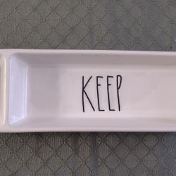 RAE DUNN "KEEP"  CERAMIC TRAY 