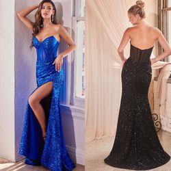New With Tags Sequin Corset Bodice Long Formal Dress & Prom Dress $199