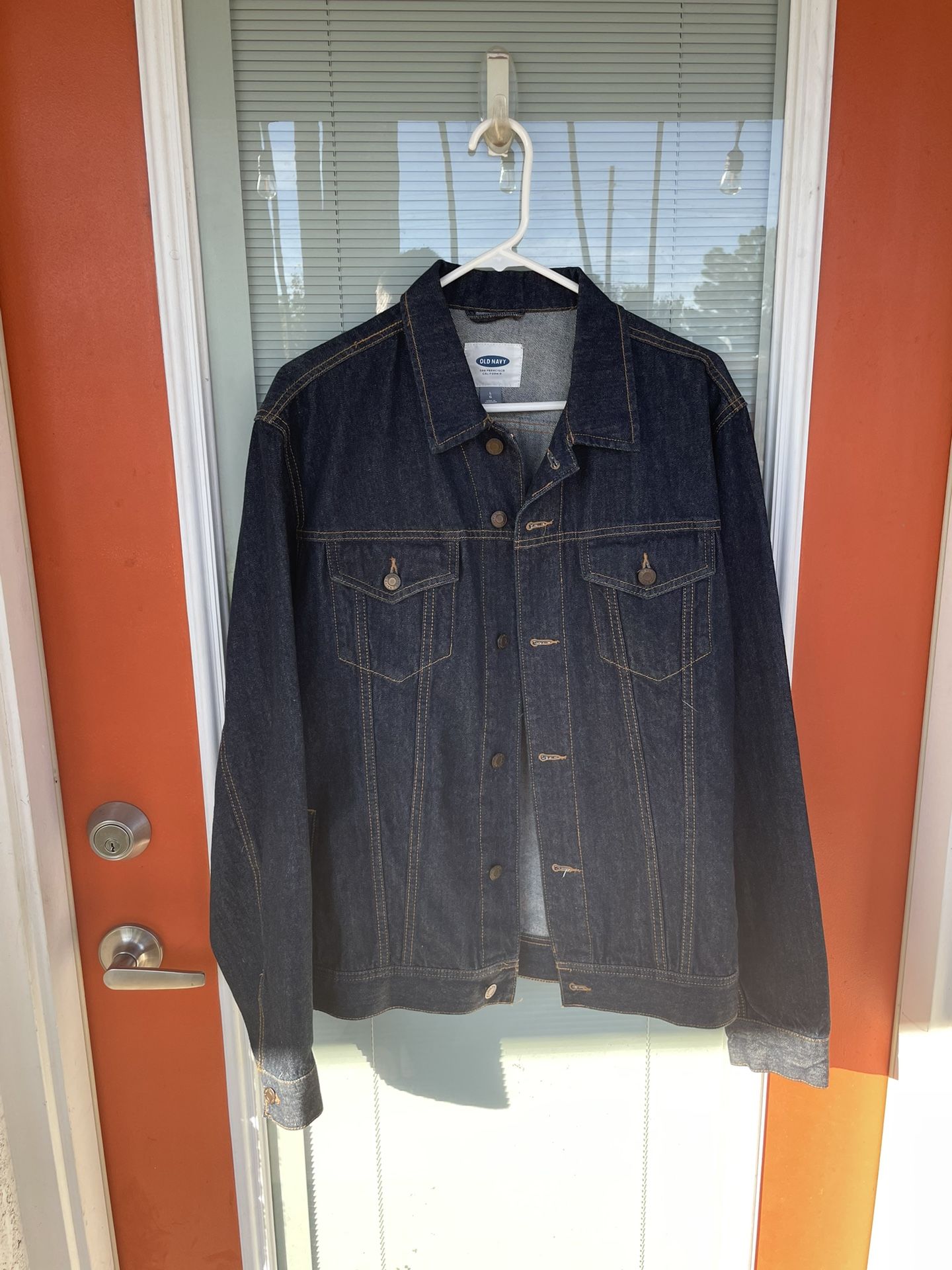Mens Old Navy Denim Jacket Dark Wash Large