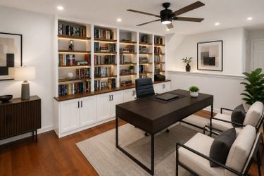 Beautiful custom book cases.  Solid wood.