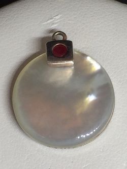 925 Sterling Silver Mother-of-Pearl & Topaz Pendant