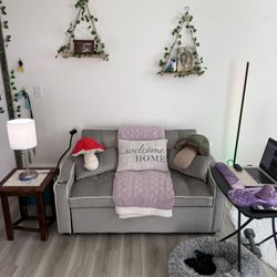 Sleeper Sofa w/ Cupholders, Storage & Phone arm – Like New!