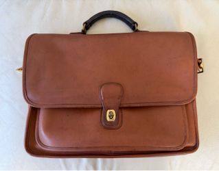 Vintage Coach Metropolitan Briefcase Leather Brown 5180 No Strap As Is