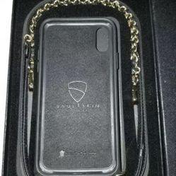 Vaultskin Victoria Crossbody iPhone Leather Wallet Case iPhone X Black