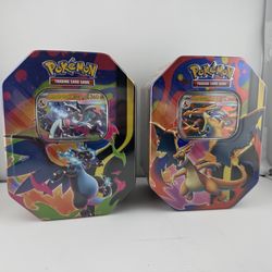 Pokemon TCG Mega Evolution Charizard ex X + Y Tins