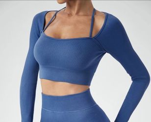 Blue- Workout Long Sleeve With Compression Size L