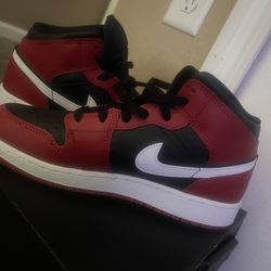 Red/black/white Jordan 1 Mids