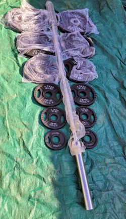 Olympic Cast Plate Set+Olympic Barbell NEW