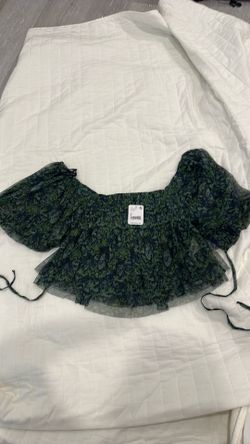 Free People - Small, Green Mesh Crop Top - NEW