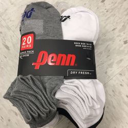 NWT Penn Men’s No Show Socks 20 Pairs 