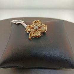 Shamrock Clover Brooch 10kt 