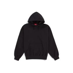 Supreme Satin Appliqué Hooded Sweatshirt (Black) SS26 – Size M