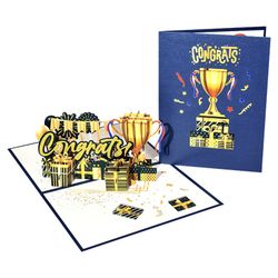 Congratulations 3D Pop-up Card, for Promotion, Business, College