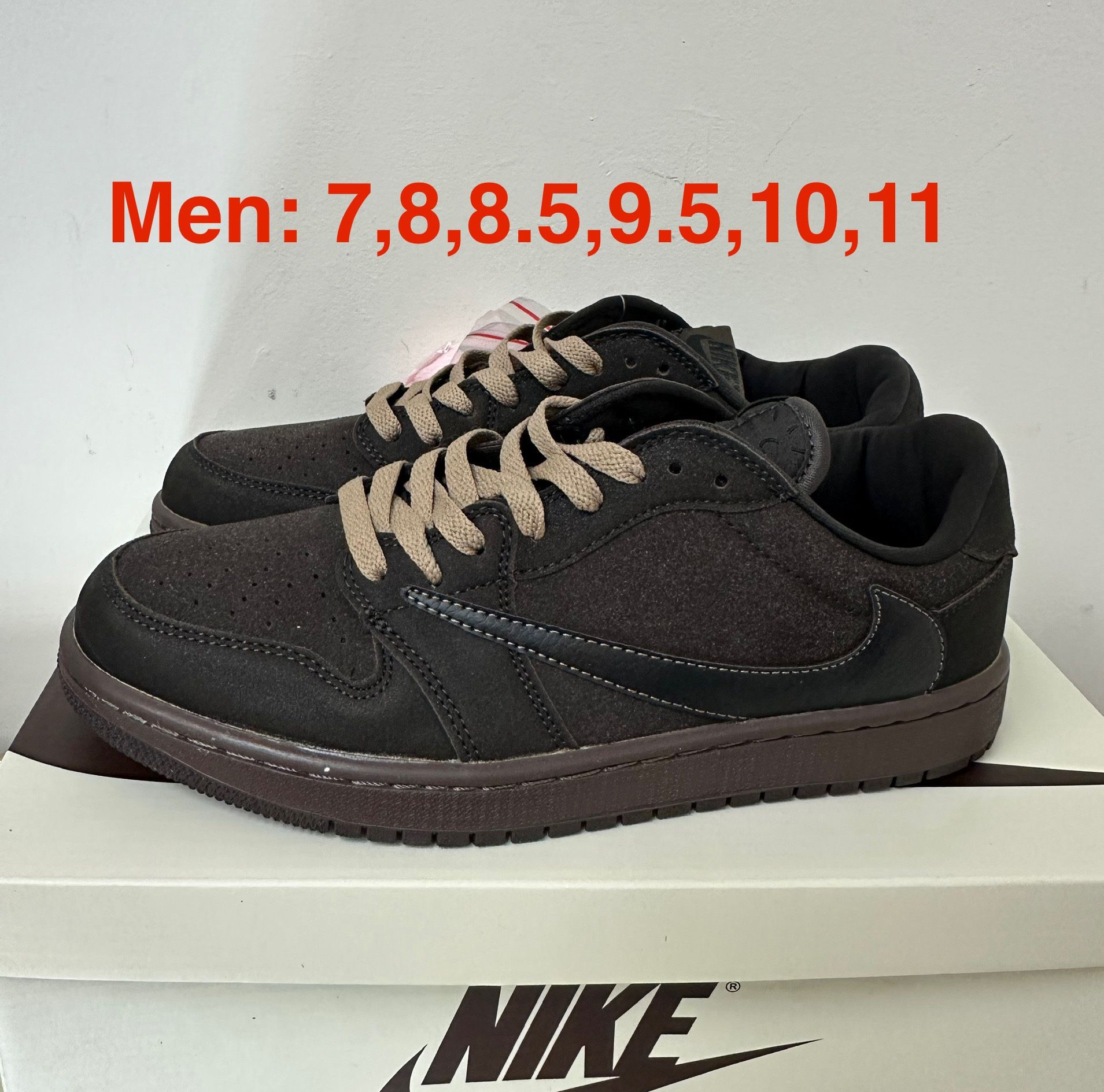 Air Jordan 1 X Travis Scott, Men Size 7/8/8.5/9.5/10/11, New