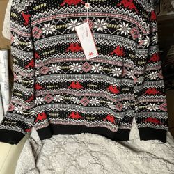 NWT Kappa Sweater Crew Neck Fleece Long Sleeve Size XXL. Black.