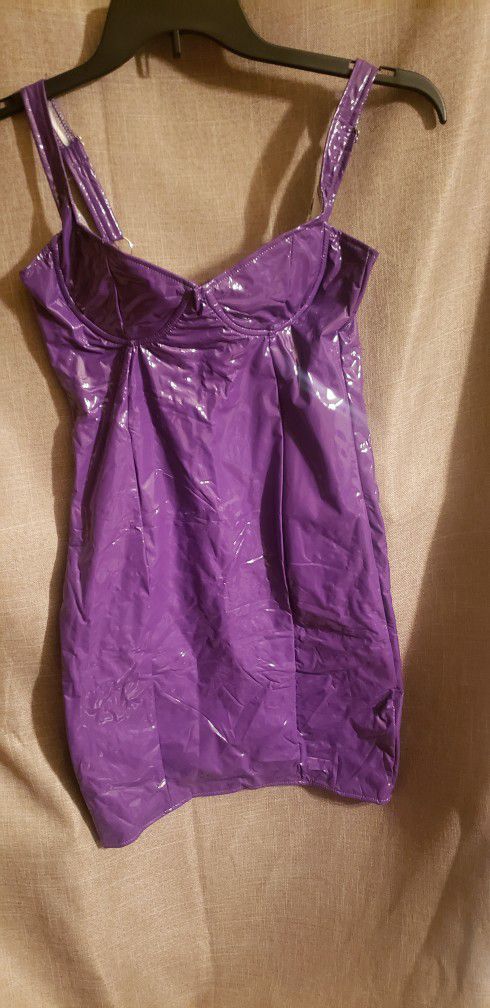 Sexy Bodycon Patent Leather Mini Dress 