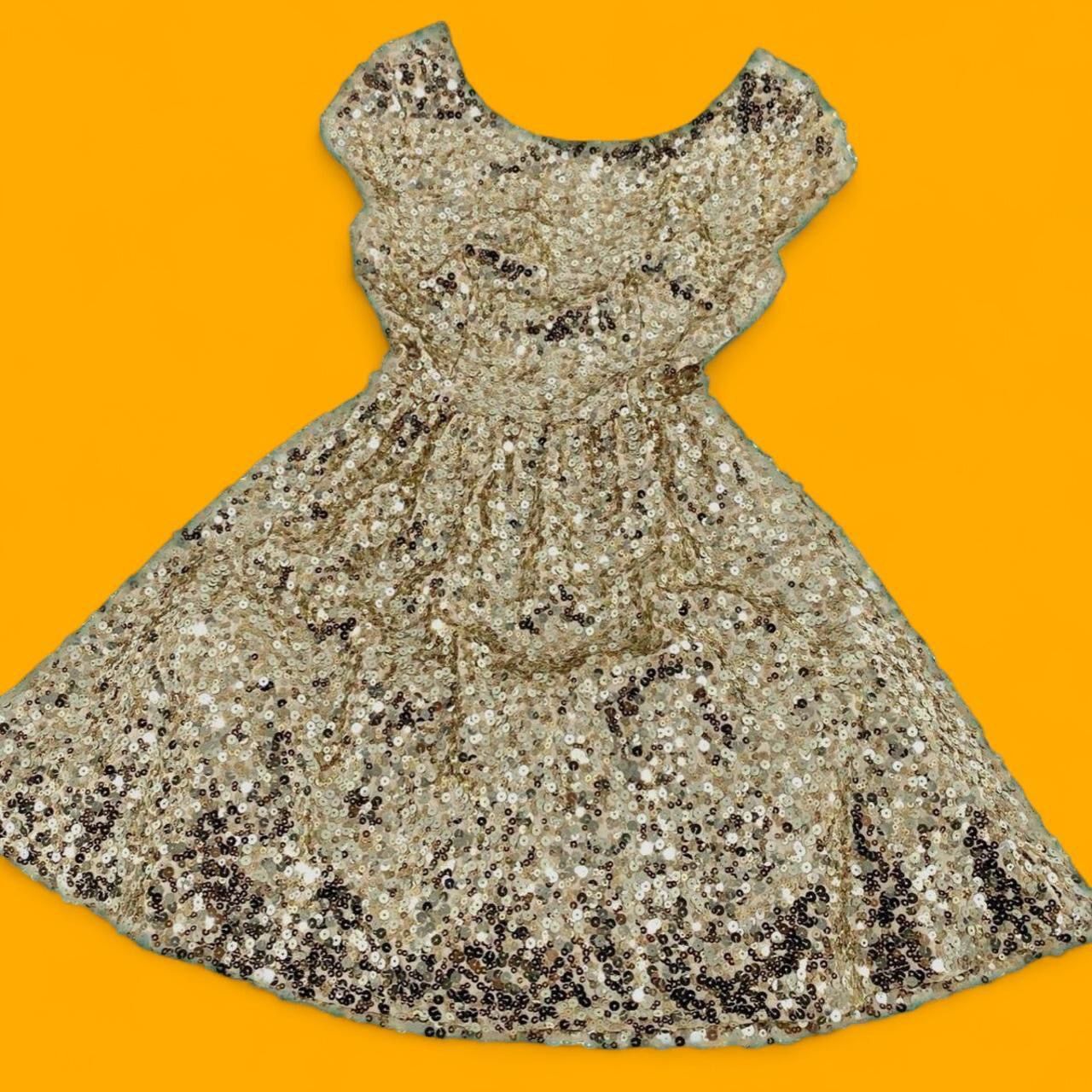 Vintage Gold Sequin Formal Dress | Prom, Homecoming, Military Ball, Wedding, Quince, Special Occasion