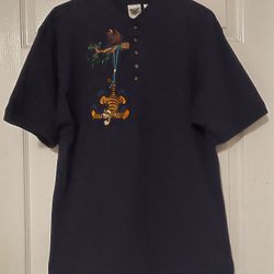 Ladies Navy Blue Disney Short Sleeves T-Shirt Size L