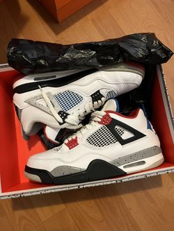 Air Jordan 4 Retro Se White Military Blue Fire Red 