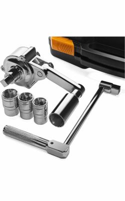 XtremepowerUS Torque Wrench Multiplier Lug Nut Labor Saving Wrench Remover Set (1/2" Driver) Wrench Lug Nut Remover 17mm, 19mm, 21mm Sockets w/Case