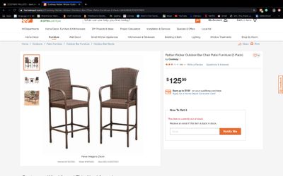 Rattan wicker outdoor bar chairs