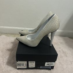 Giuseppe Zanotti White Studded Heels – Size 38 – Excellent Condition – $290