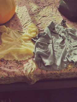 Yellow Lace Top + Striped Button-Down