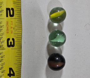Set Of Three Vintage Glass Marbles