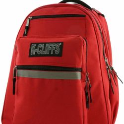 Heavy Duty Rolling Student School Bag with Wheels Deluxe Trolley Bookbag Wheeled Daypack Multiple Pockets with Safety Reflective Stripe Red