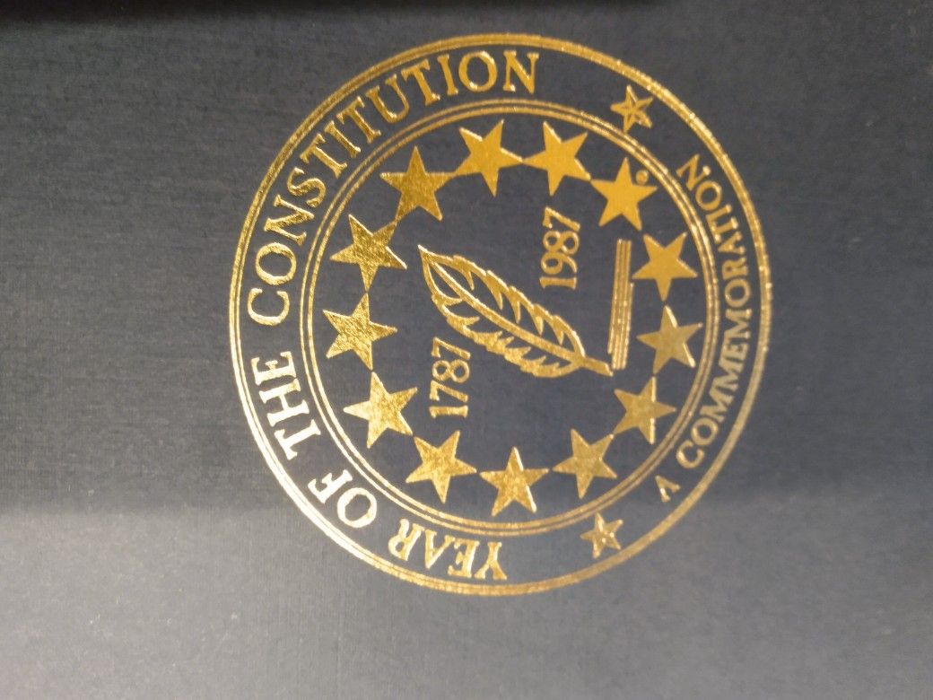 Vintage Pocket Size Constitution With Vintage Stamps In It