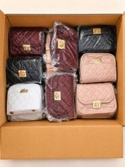 Quilted Mini Crossbody Bags with Gold Clasp – Bulk Lot