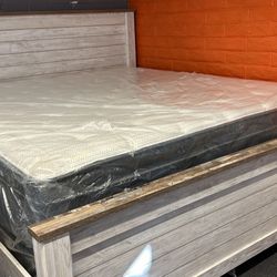 King Beautyrest Pillow Top Medium W/ Bed Frame 