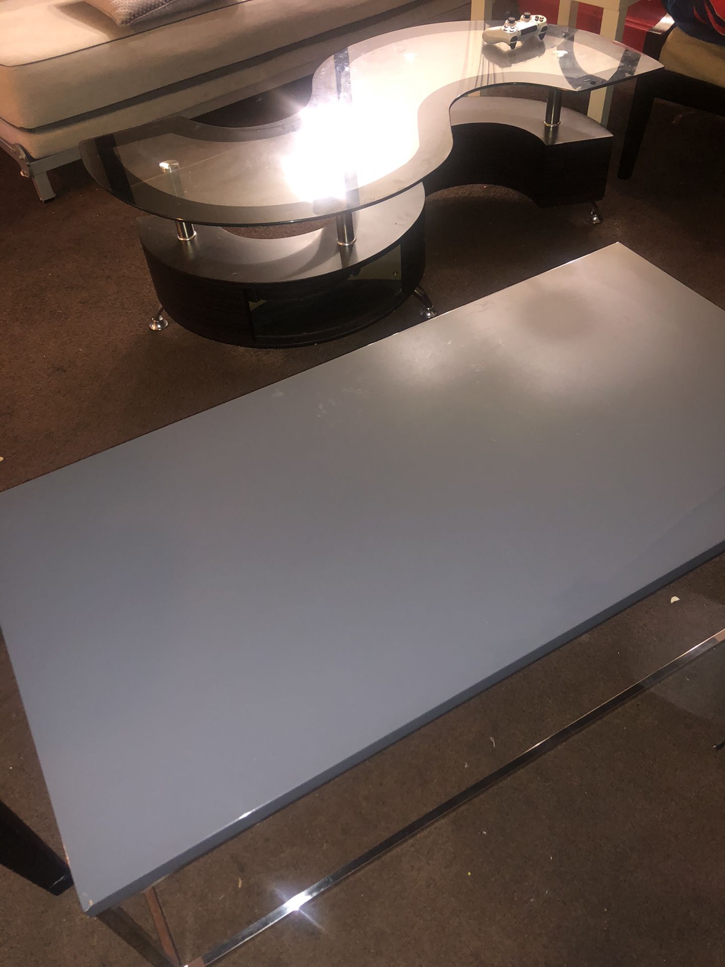 Teresa Coffee Table with High Gloss Gray Finish by Euro Style