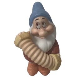 Vintage Snow White Disney Ceramic  BASHFUL  Dwarf Playing Accordion 