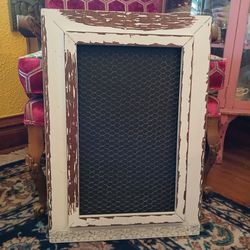 Distressed Wood Framed Metal Message Board, Memos Board, Jewelry Organizer! So many uses! DENVER 80209