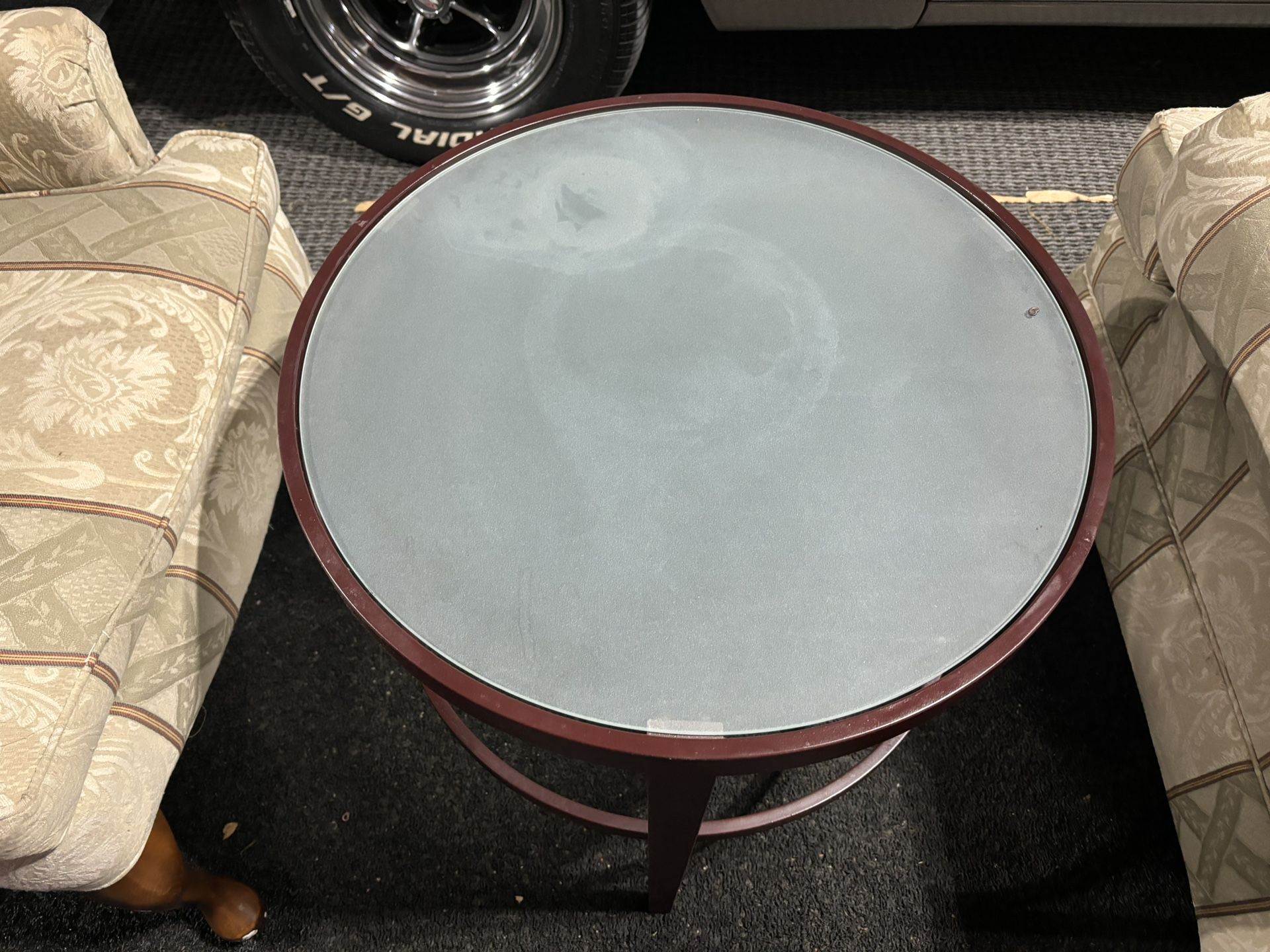 Out Door Side Table With Glass Top