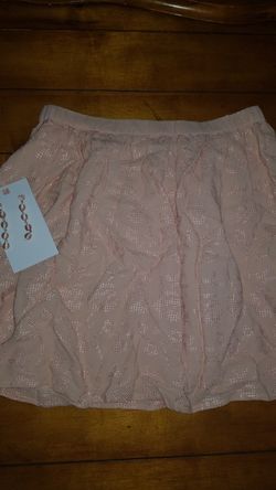 New Size S Small Women's pale pink lucky brand embroidered skirt elastic waist flowey with matching earrings from old navy nwt gift