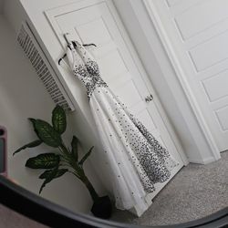 White Backless Dots Dress 