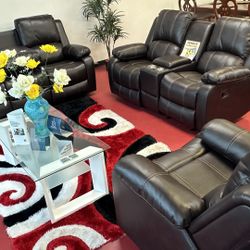 🔥Brand New Manual Reclining Sofa Set🔥Only $49 Today And Pay Later With Or Without Credi🔥