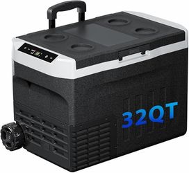 12 Volt Refrigerator, 32QT(30L) Compressor Electric Cooler, Car Fridge -4℉~68℉, Portable Refrigerator 12V/24V DC 110-240V AC, Compact Freezer for Vehi