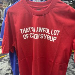 cough syrup red t shirt and black t shirt 