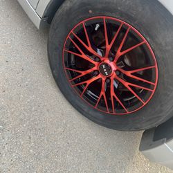 16 Inch RTX CUSTOM RIMS RED AND BLACK