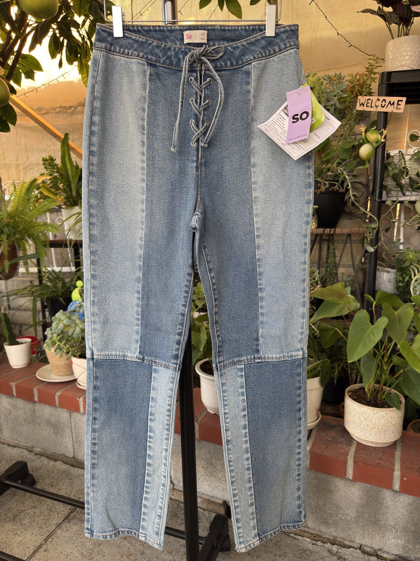 💙 SO Lace-Up Straight Jeans – Size M