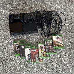 X box With Games And Remote Controls 